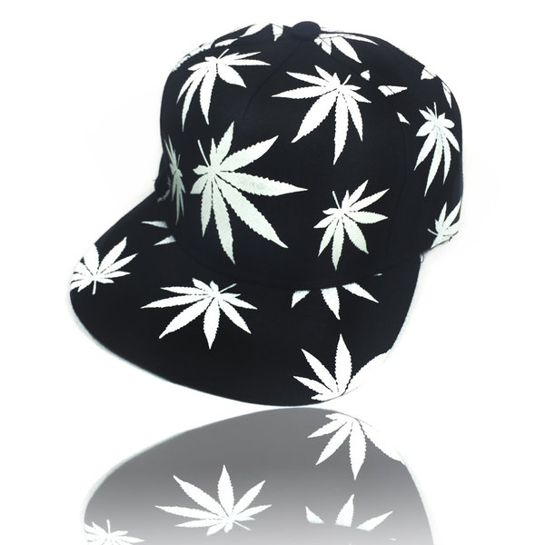 "GLOW IN THE DARK" Weed allover Cap