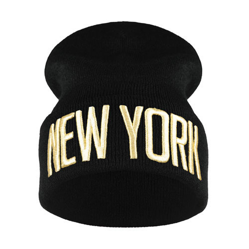 New York Beanie Gold/Black