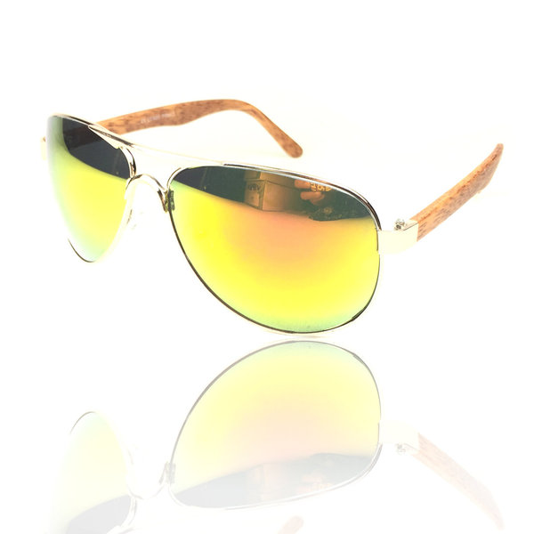Piloten Sonnenbrille Holzoptik brown-brown