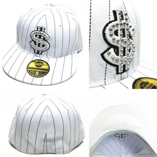 Fitted Pinstripe $ Full-Cap white