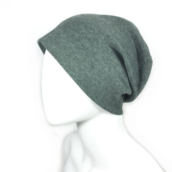 Long Beanie olive "BRUSHED COTTON"