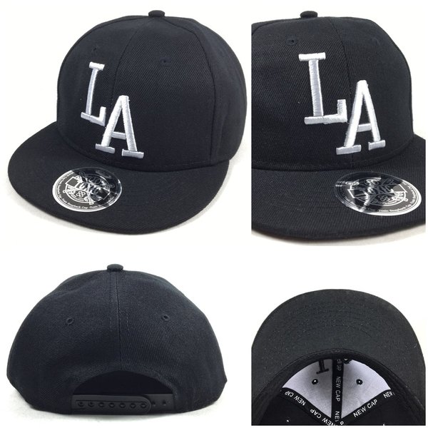 Kinder Snapback Cap "LA" black/white