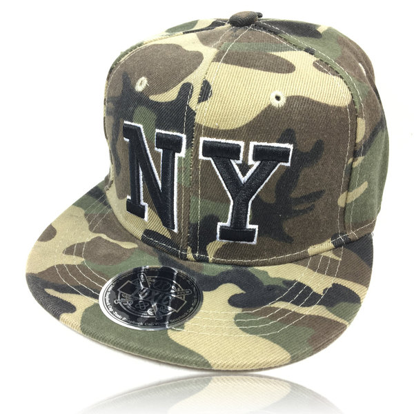 NY Camouflage Snapback Cap