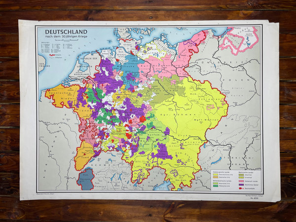 Schulwandkarte Deutschland nach dem 30jährigen Krieg