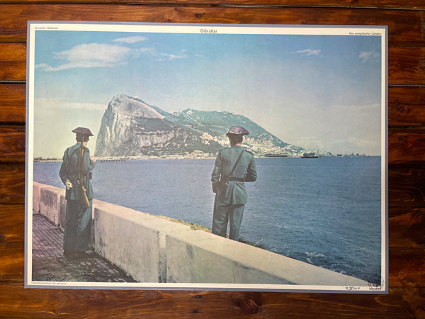 Doppelseitige Schulkarte "Paris / Gibraltar"
