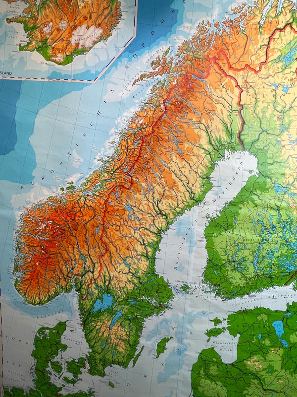 Schulkarte Skandinavien Norduropa